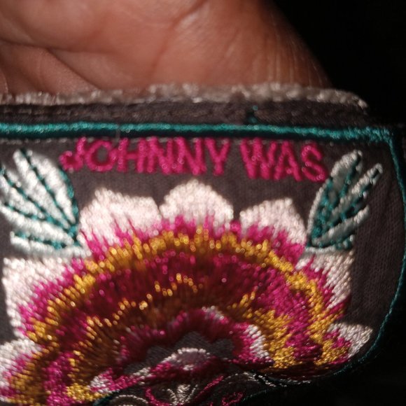 Johnny Was Graphite velour embroidered jacket - Picture 16 of 16